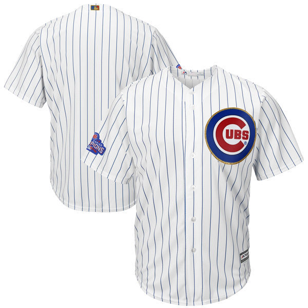 Youth 2017 MLB Chicago Cubs Blank CUBS White Gold Program Jersey->youth mlb jersey->Youth Jersey